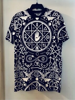 Killstar Black and White Occult Symbols Graphic Tee